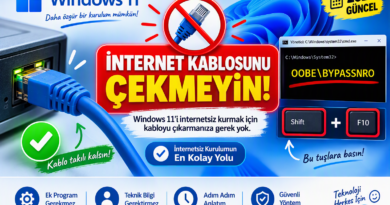 🚫 İnternet Kablosunu ÇEKMEYİN!